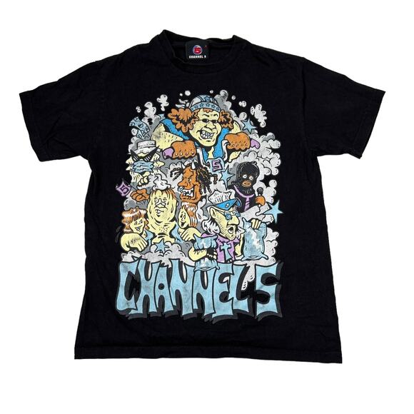 Channel 5 News Cartoon Graphic Tee T-Shirt Black Adult Medium - Picture 1 of 5